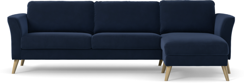 Bridge - 3-sits soffa med schäslong höger - Blå