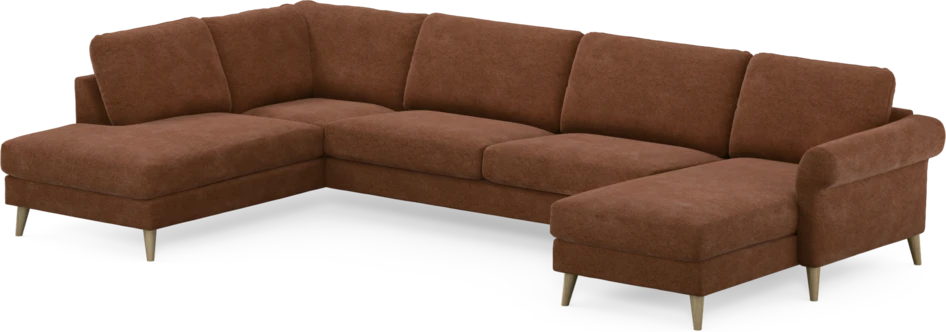 Bridge - 3-sits soffa med divan vänster och schäslong höger - Orange