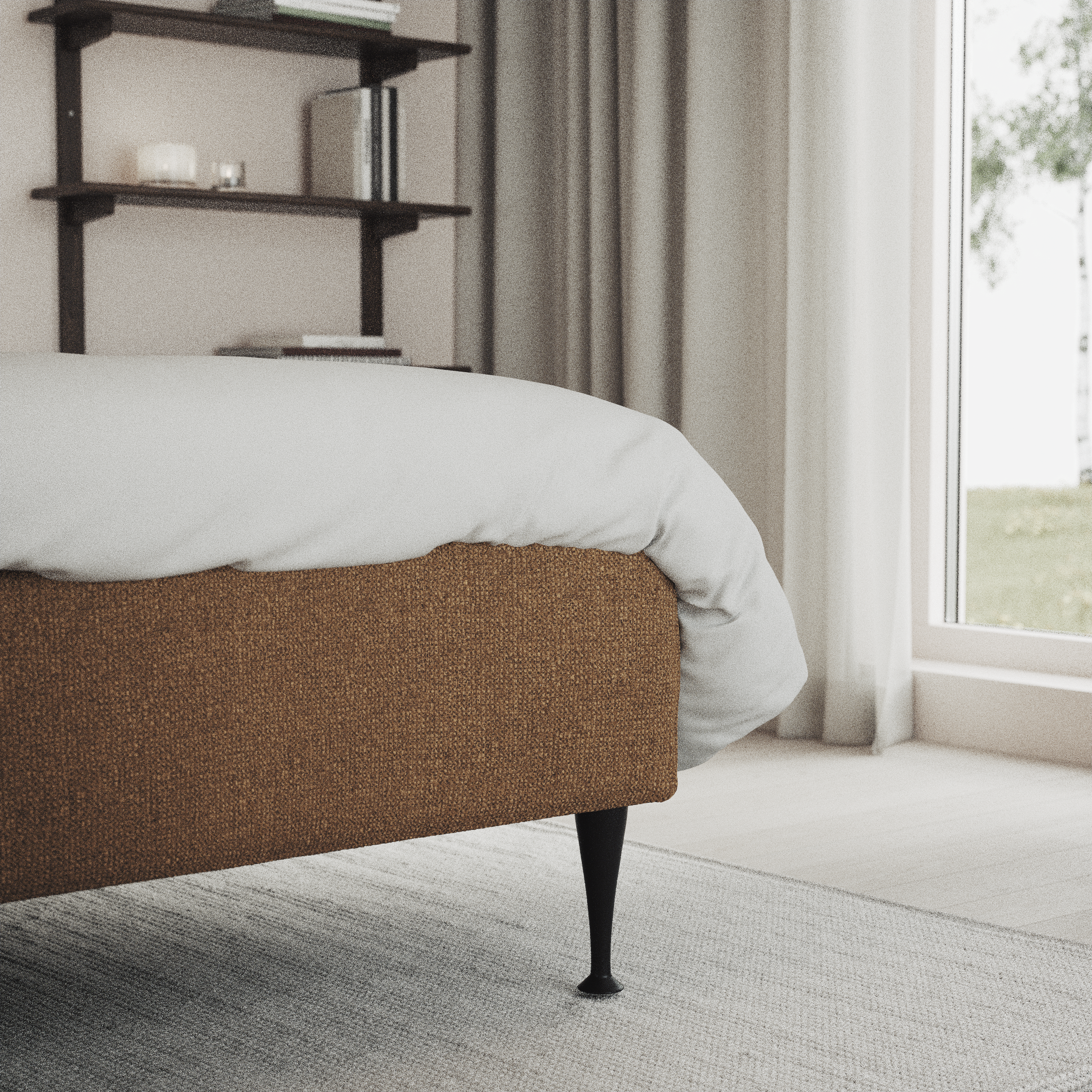 Delux Exclusive - Kontinentalsäng, enkelsäng 120 cm med bäddmadrass och sängben - inspiration