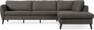 County - 2,5-sits soffa med divan höger - Brun