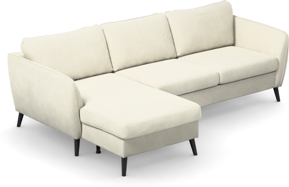 County - 3-sits soffa med flyttbar schäslong - Vit