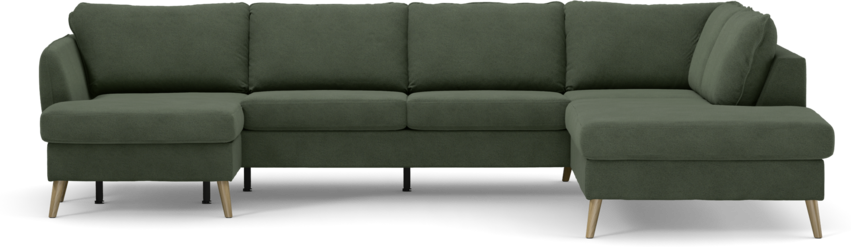 County - 3-sits soffa med schäslong vänster och divan höger - Grön