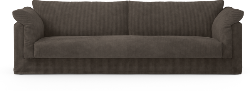 Cherrie - 4-sits soffa, hel dyna och kappa - Brun