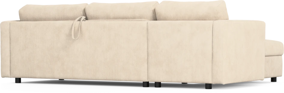 Lindö - Bäddsoffa 2,5-sits med schäslong, vändbar - Beige
