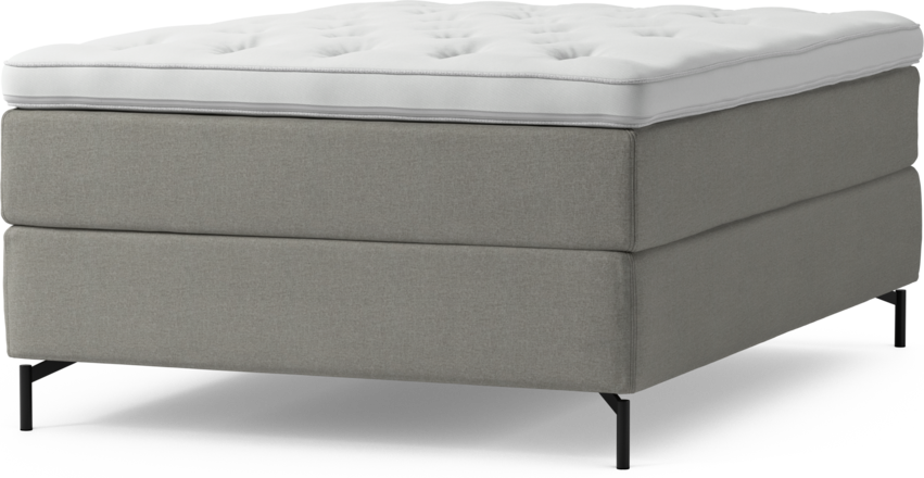 Delux Dream - Kontinentalsäng, enkelsäng 140 cm med bäddmadrass och sängben - Grå