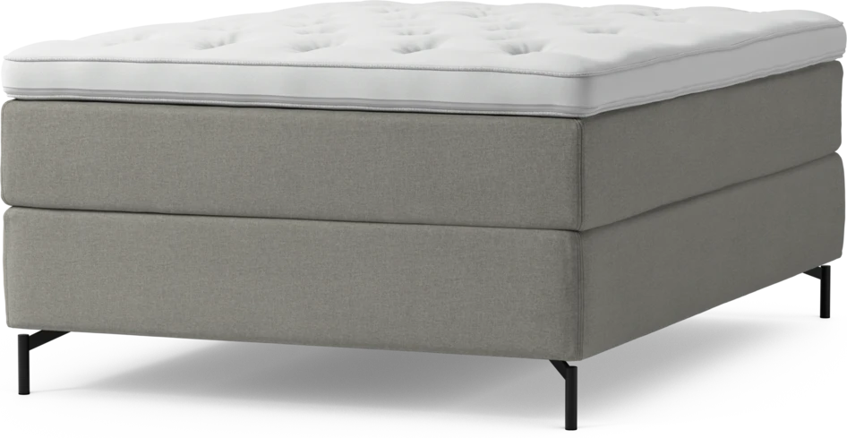 Delux Exclusive - Kontinentalsäng, enkelsäng 140 cm med bäddmadrass och sängben - Grå