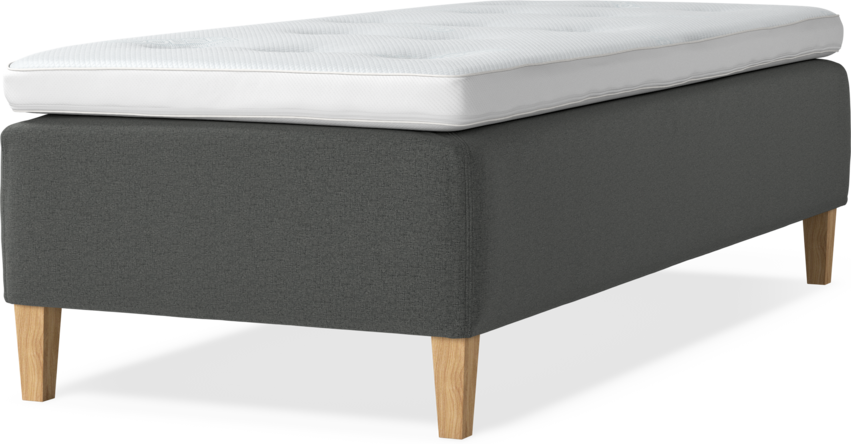 Delux Dream - Ramsäng, enkelsäng med bäddmadrass - Grå