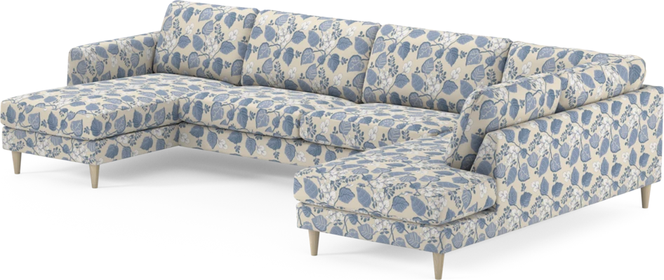 Bridge - 3-sits soffa med schäslong vänster och divan höger - Blå