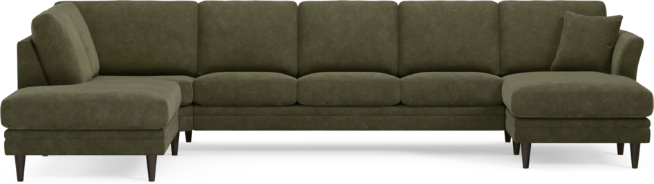 Eden - 3-sits soffa med divan vänster och schäslong höger - Grön