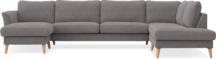 Bridge - 3-sits soffa med schäslong vänster och divan höger - Grå