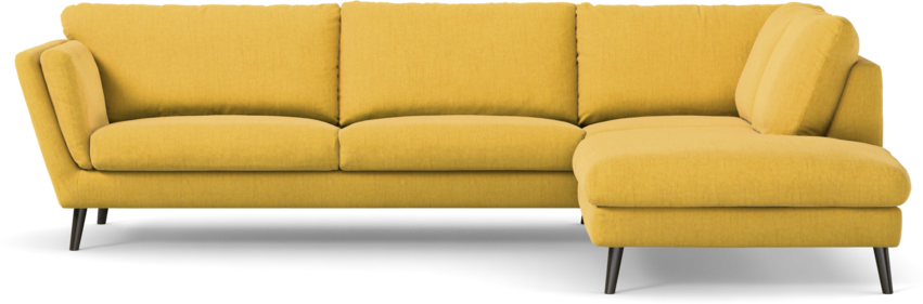 Madison Lux - 3-sits soffa med divan höger - Gul