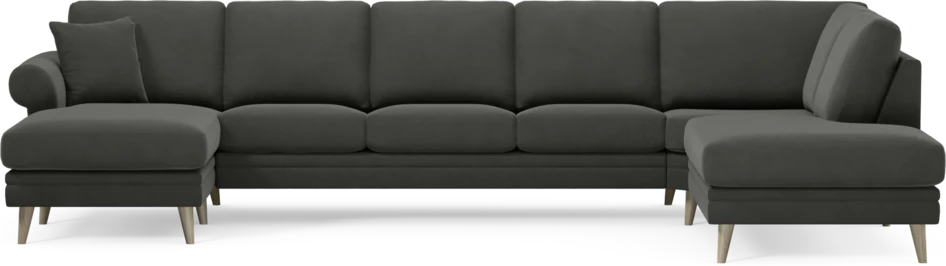 Eden - 3-sits soffa med schäslong vänster och divan höger - Grå