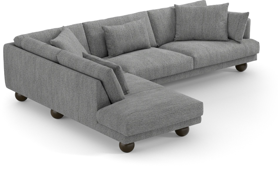 Harper - 3-sits soffa med divan vänster - Grå