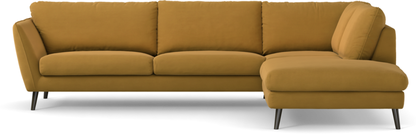 Madison Lux - 3-sits soffa med divan höger - Gul
