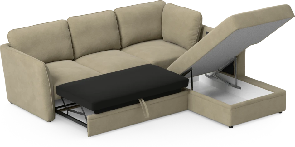 Öland - Bäddsoffa med divan höger - Beige
