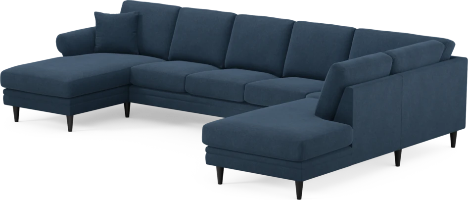 Eden - 3-sits soffa med schäslong vänster och divan höger - Blå