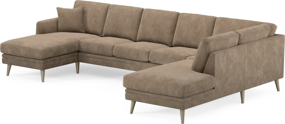 Eden - 3-sits soffa med schäslong vänster och divan höger - Beige