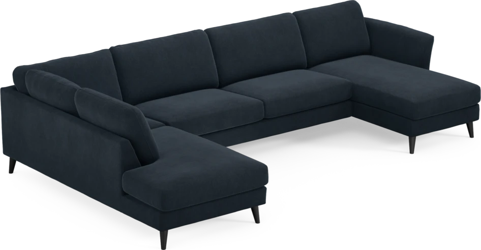 Bridge - 3-sits soffa med divan vänster och schäslong höger - Blå