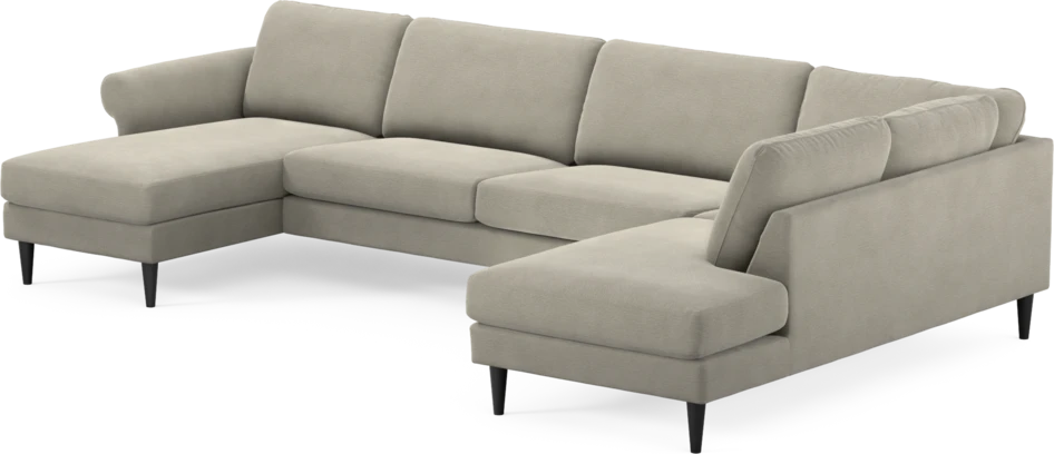 Bridge - 3-sits soffa med schäslong vänster och divan höger - Brun