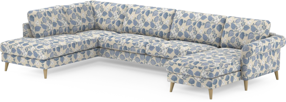 Bridge - 3-sits soffa med divan vänster och schäslong höger - Blå