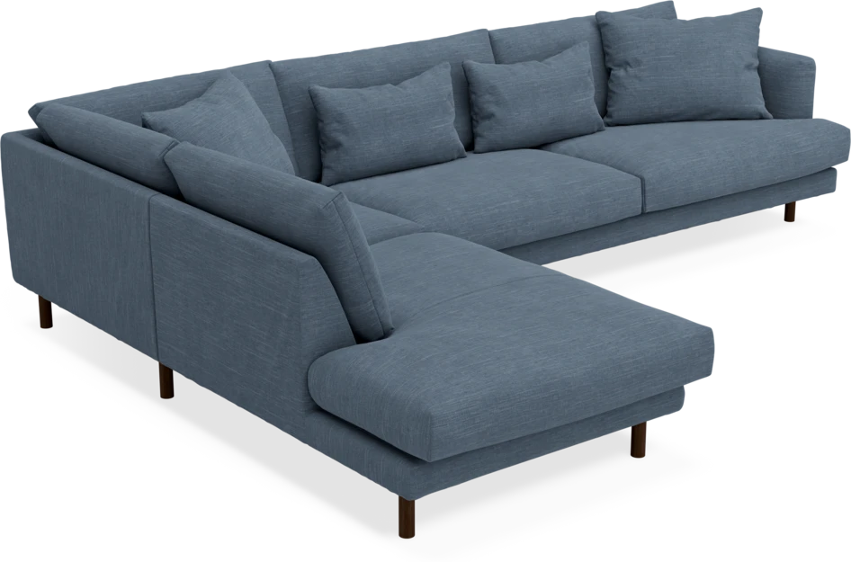 Harper - 3-sits soffa med divan vänster - Blå