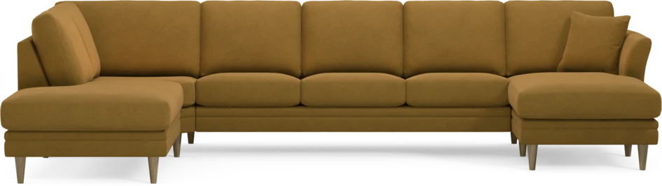 Eden - 3-sits soffa med divan vänster och schäslong höger - Gul