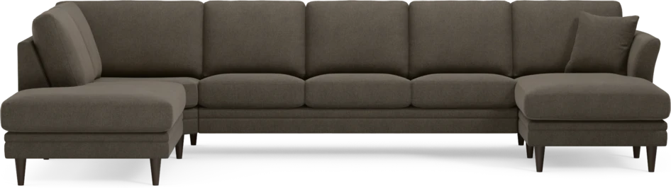 Eden - 3-sits soffa med divan vänster och schäslong höger - Brun