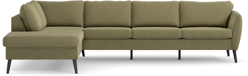 County - 3-sits soffa med divan vänster - Grön