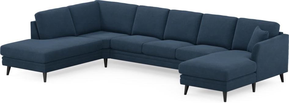 Eden - 3-sits soffa med divan vänster och schäslong höger - Blå