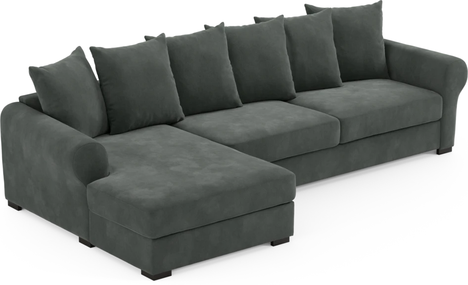 Town - 3-sits soffa med schäslong vänster - Grå