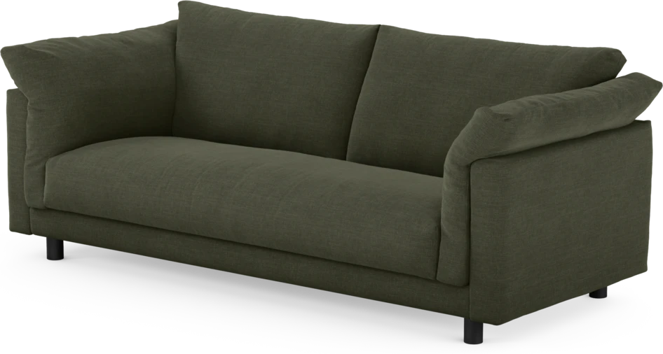 Cherrie - 2,5-sits soffa, hel dyna, fast klädsel - Grön