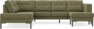 Rio - 3-sits soffa med divan vänster och schäslong höger - Grön