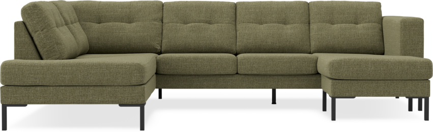 Rio - 3-sits soffa med divan vänster och schäslong höger - Grön