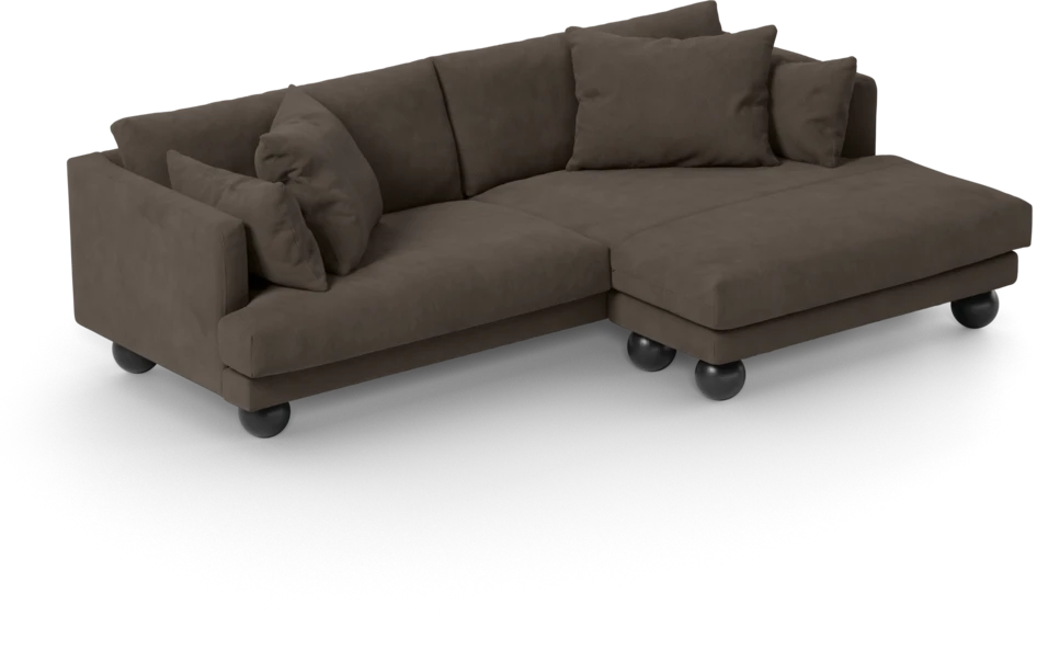 Harper - 4-sits med schäslong XL höger - Brun