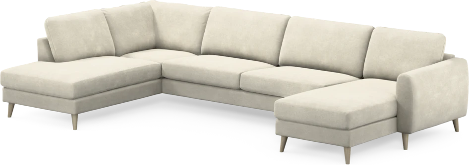 Bridge - 3-sits soffa med divan vänster och schäslong höger - Vit