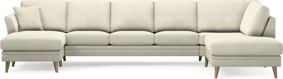 Eden - 3-sits soffa med schäslong vänster och divan höger - Vit
