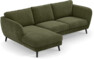 Madison Lux - 2-sits soffa med schäslong vänster - Grön