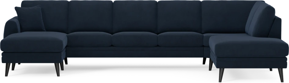 Eden - 3-sits soffa med schäslong vänster och divan höger - Blå