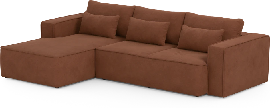 Ide - Bäddsoffa 3-sits med schäslong vänster - Orange