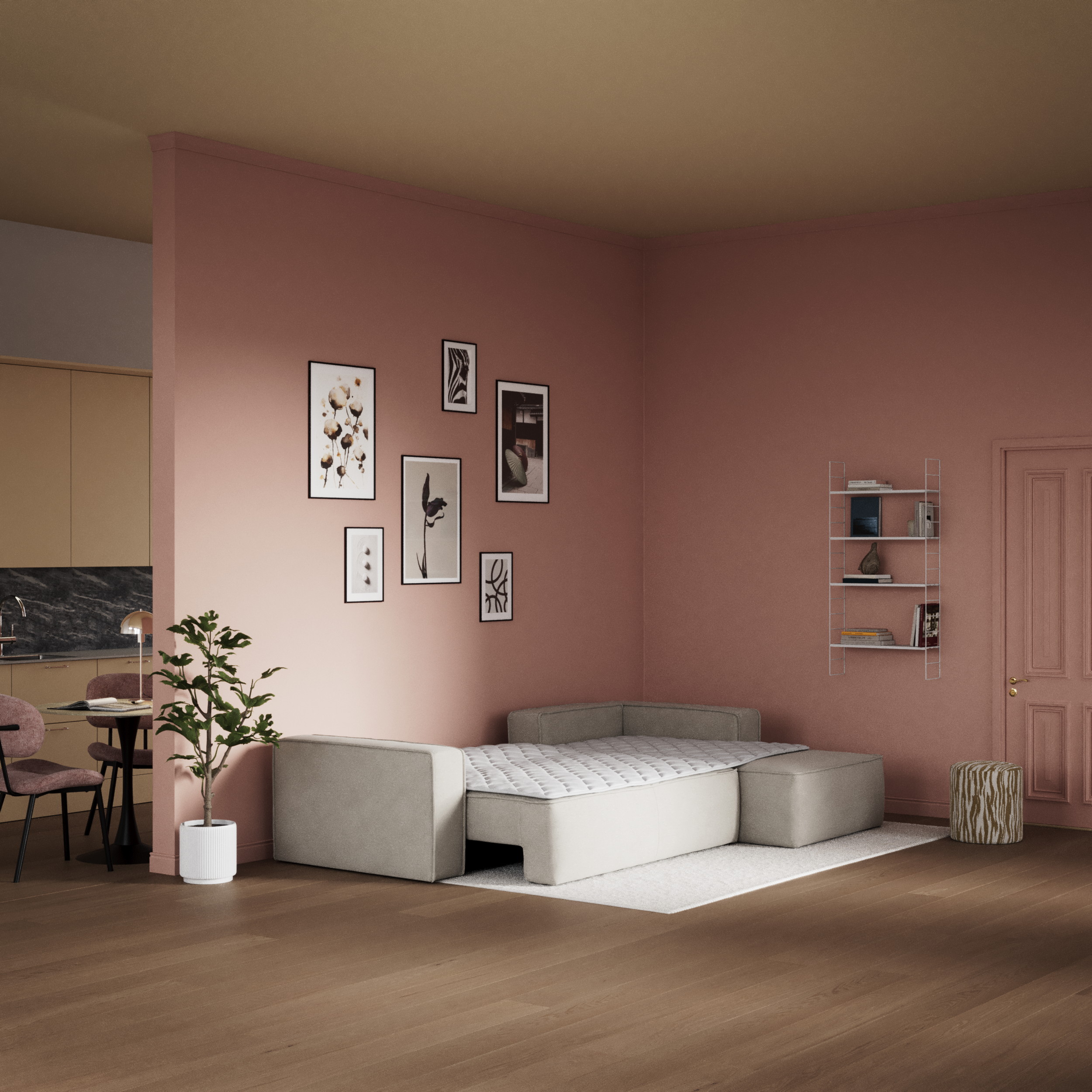 Ide - Bäddsoffa 3-sits med schäslong höger - inspiration