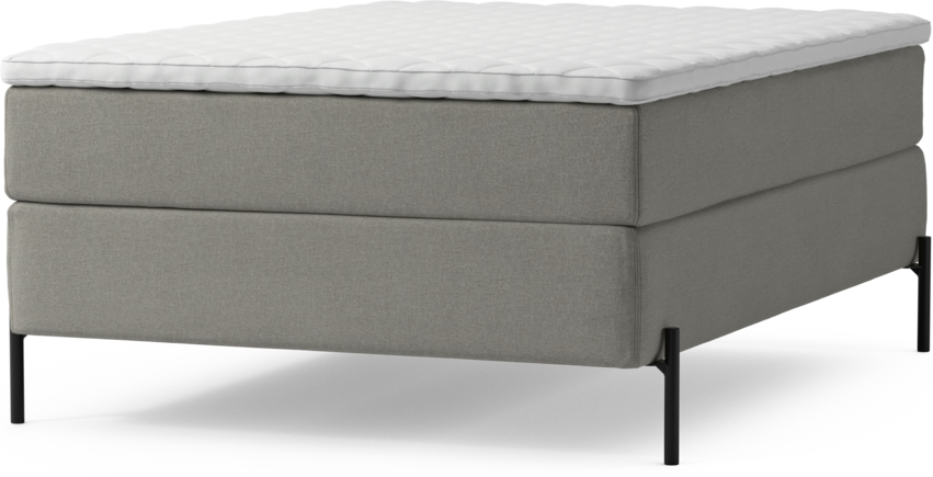 Delux Dream - Kontinentalsäng, enkelsäng 140 cm med bäddmadrass och sängben - Grå