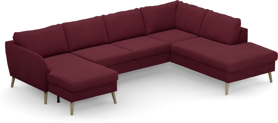 County - 3-sits soffa med schäslong vänster och divan höger - Röd