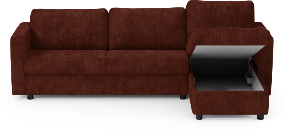 Lindö - Bäddsoffa 2,5-sits med schäslong, vändbar - Röd