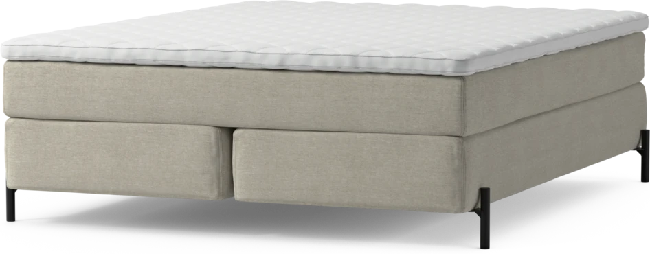 Delux Sense - Kontinentalsäng, dubbelsäng med bäddmadrass och sängben - Beige