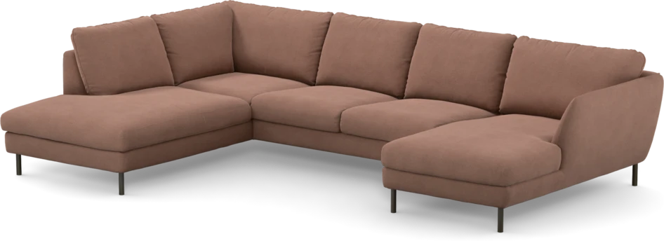 Madison Lux - 2-sits soffa med divan vänster och schäslong höger - Rosa