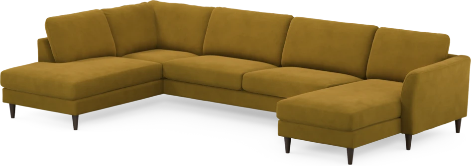 Bridge - 3-sits soffa med divan vänster och schäslong höger - Gul