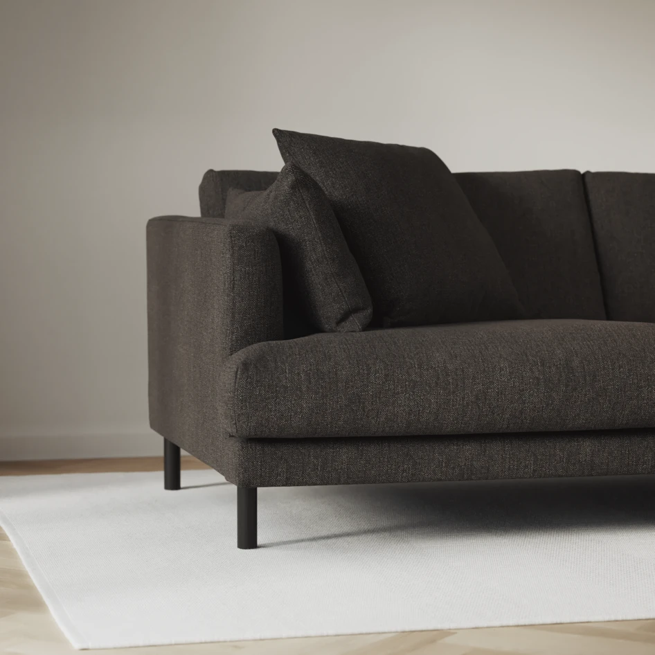Harper - 3-sits soffa, hel dyna - Brun