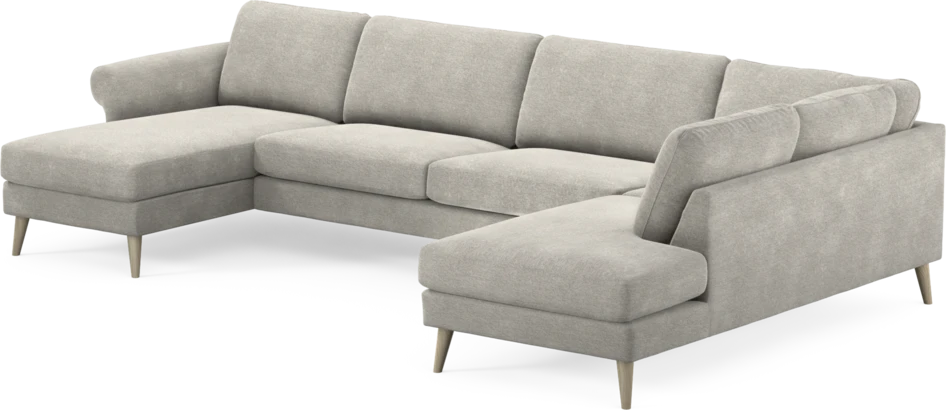 Bridge - 3-sits soffa med schäslong vänster och divan höger - Grå