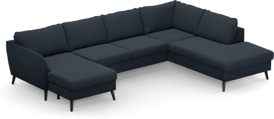 County - 3-sits soffa med schäslong vänster och divan höger - Blå