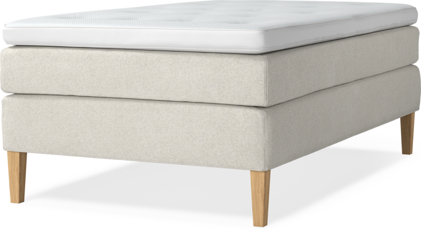 Delux Sense - Kontinentalsäng, enkelsäng 120 cm med bäddmadrass - Beige